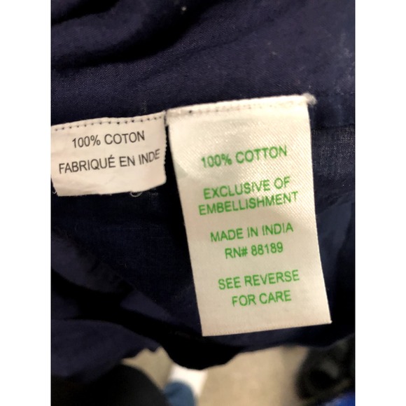 Lilly Pulitzer Women's Sarasota Beaded Tunic Top Size Small Navy Cotton - Picture 10 of 13